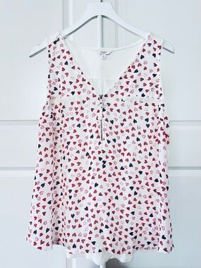 Women’s Candie’s Sleeveless Multicolored Heart V-Neck Top Size XL